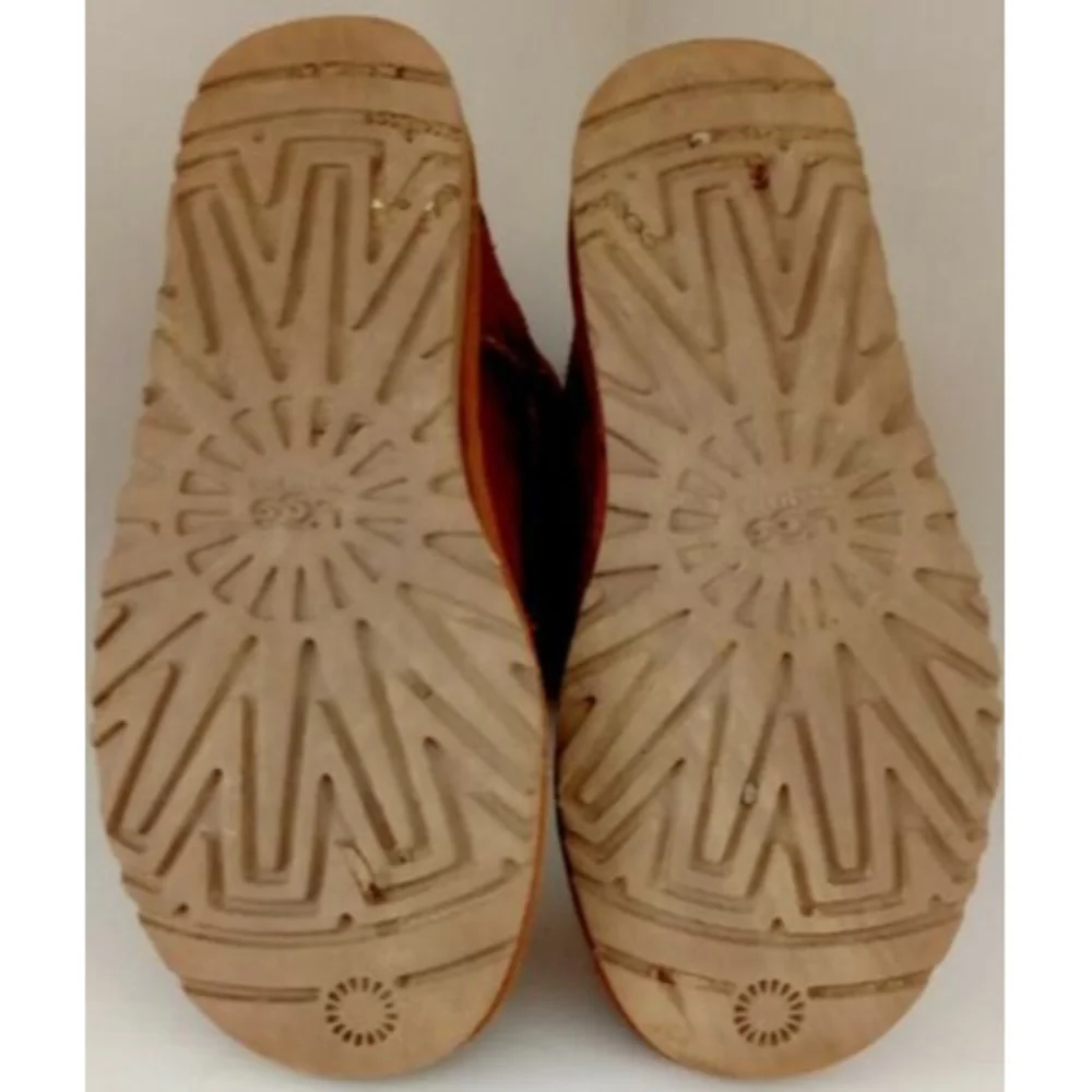 UGG Australia Juliette Boots Floral Embroidery Suede Chestnut Womens Size 5
